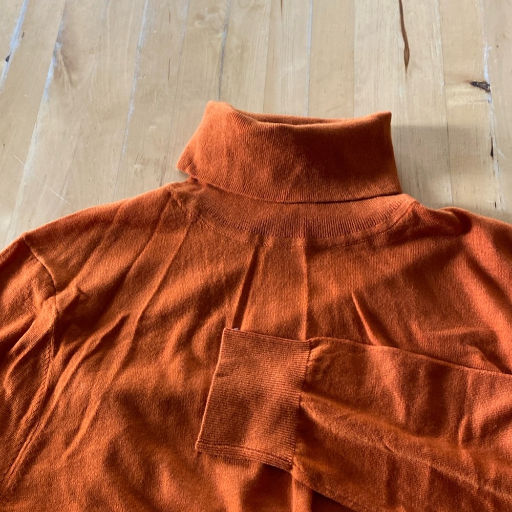 Men’s Paisley & Gray cinnamon orange lightweight turtleneck sweater size L EUC